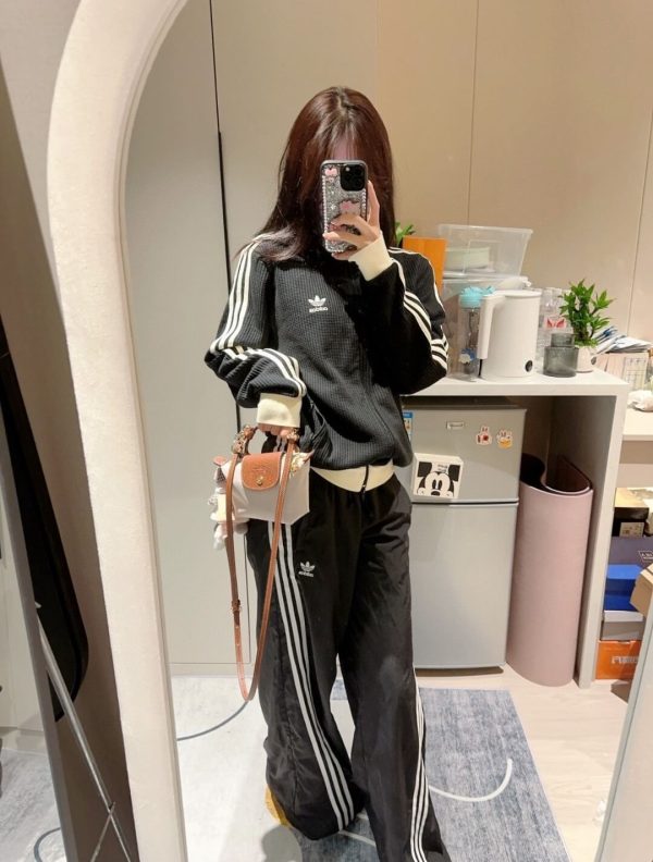 Adidas Adicolor Heritage Now Striped Track Collar Jacket- Black