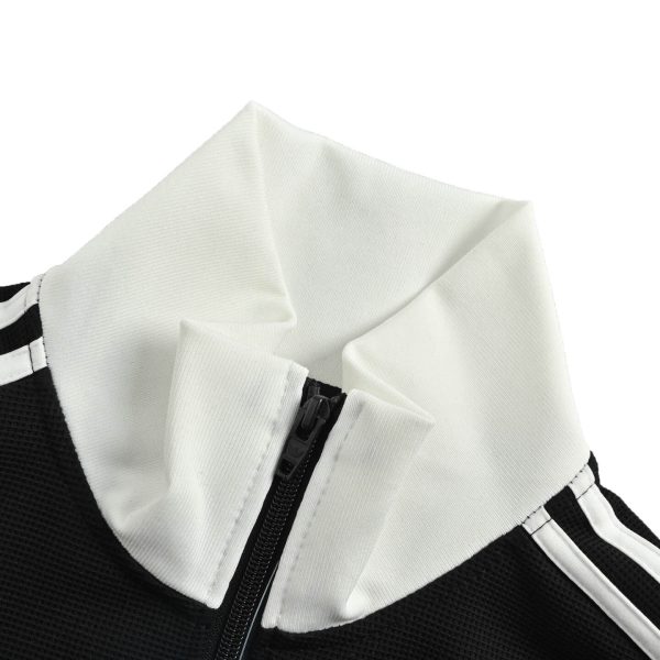 Adidas Adicolor Heritage Now Striped Track Collar Jacket- Black