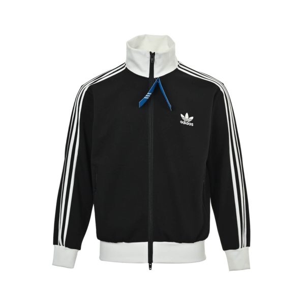 Adidas Adicolor Heritage Now Striped Track Collar Jacket- Black