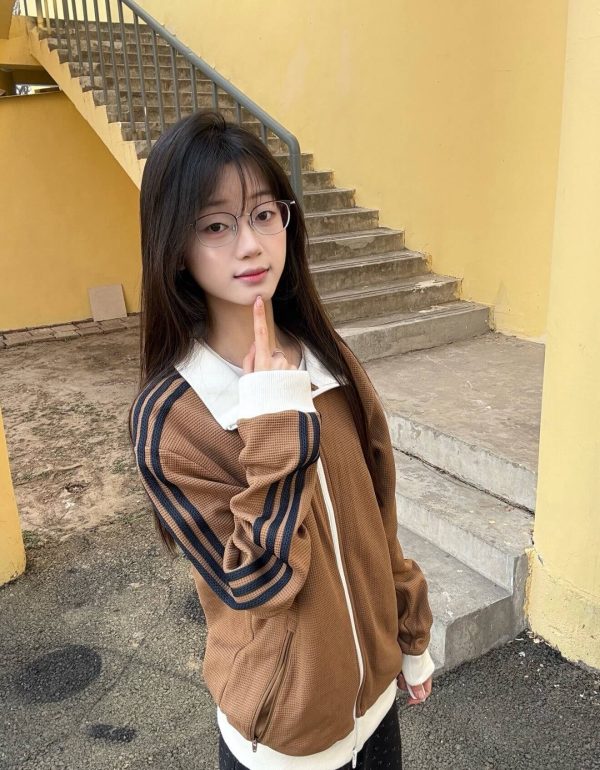 Adidas Adicolor Heritage Now Striped Track Collar Jacket- Brown