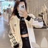 Adidas Adicolor Heritage Now Striped Track Collar Jacket- Off-White