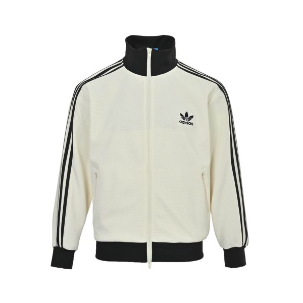 Adidas Adicolor Heritage Now Striped Track Collar Jacket- Off-White