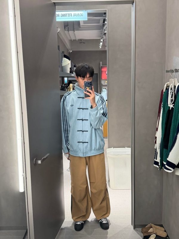 Adidas CTT Chinese Track Top 3.1 Suede Tang Suit Jacket- Blue