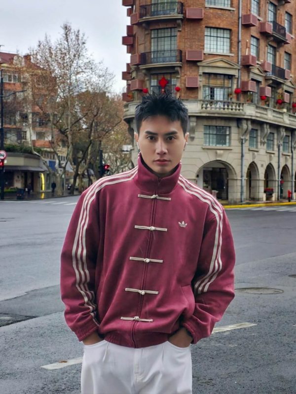 Adidas CTT Chinese Track Top 3.1 Suede Tang Suit Jacket- Maroon