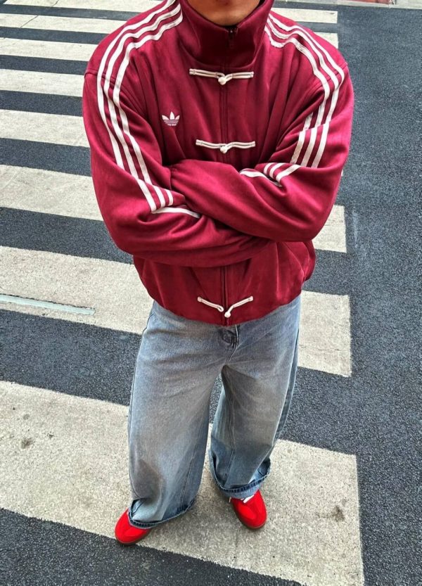 Adidas CTT Chinese Track Top 3.1 Suede Tang Suit Jacket- Maroon