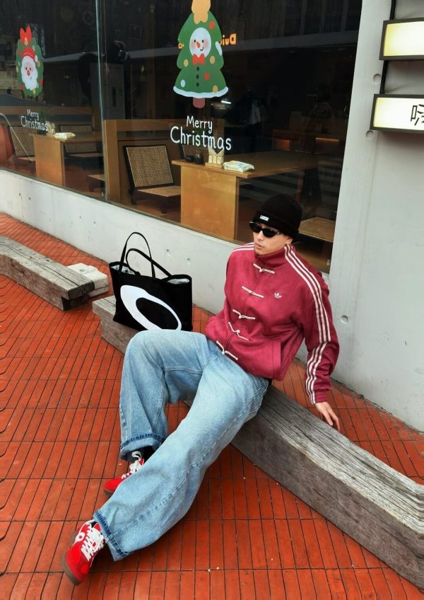 Adidas CTT Chinese Track Top 3.1 Suede Tang Suit Jacket- Maroon