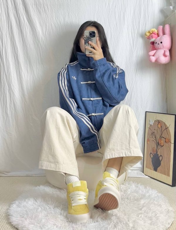 Adidas CTT Chinese Track Top 3.1 Suede Tang Suit Jacket- Navy Blue