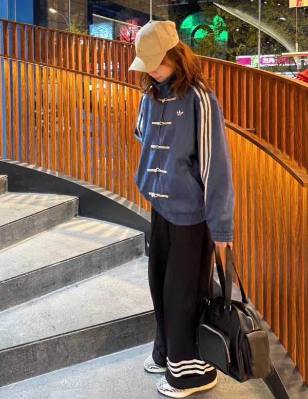 Adidas CTT Chinese Track Top 3.1 Suede Tang Suit Jacket- Navy Blue