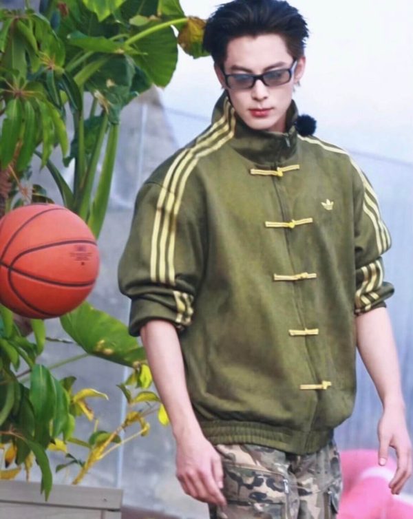 Adidas CTT Chinese Track Top 3.1 Suede Tang Suit Jacket- Olive Green.