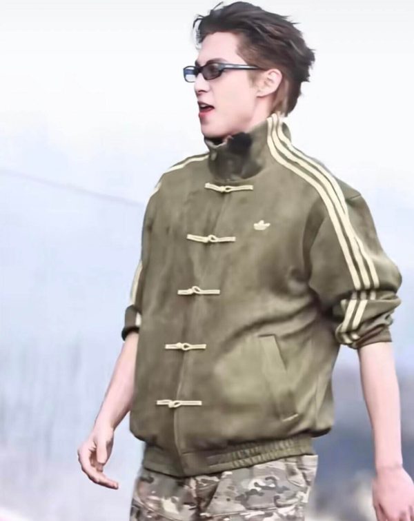 Adidas CTT Chinese Track Top 3.1 Suede Tang Suit Jacket- Olive Green.