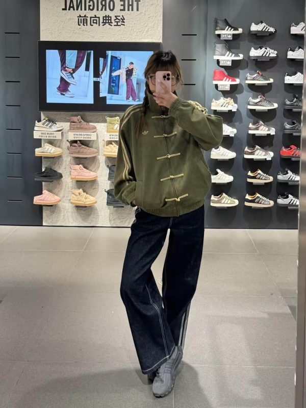 Adidas CTT Chinese Track Top 3.1 Suede Tang Suit Jacket- Olive Green.