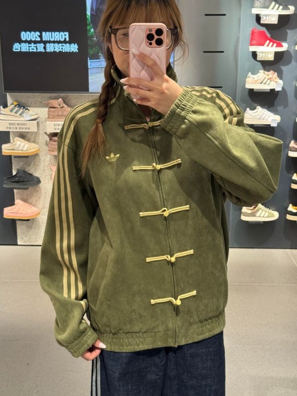 Adidas CTT Chinese Track Top 3.1 Suede Tang Suit Jacket- Olive Green.