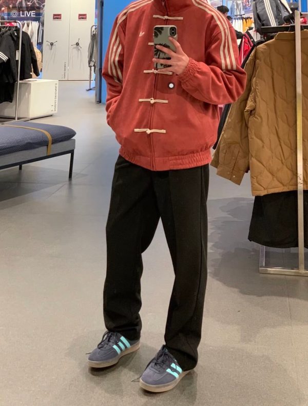 Adidas CTT Chinese Track Top 3.1 Suede Tang Suit Jacket- Red