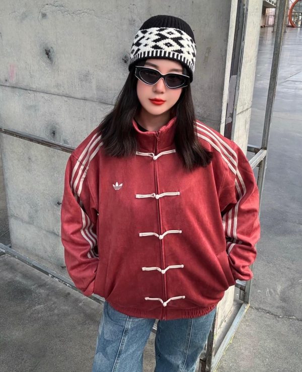 Adidas CTT Chinese Track Top 3.1 Suede Tang Suit Jacket- Red