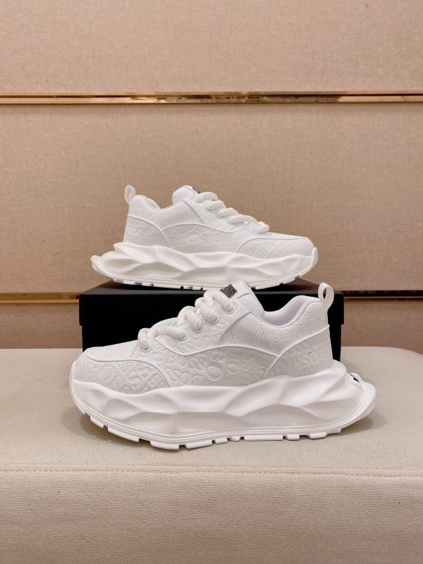 BOSS White chunky low-top sneakers