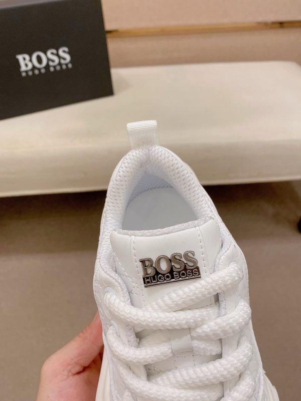 BOSS White chunky low-top sneakers