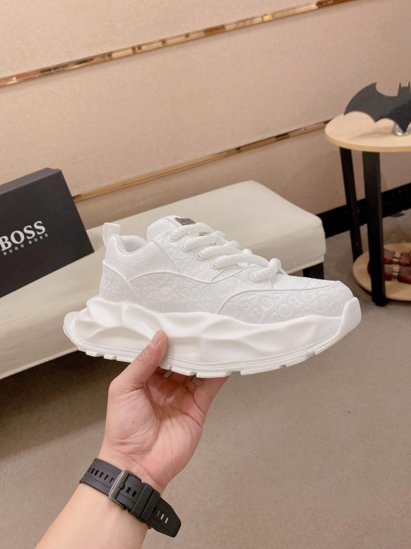 BOSS White chunky low-top sneakers