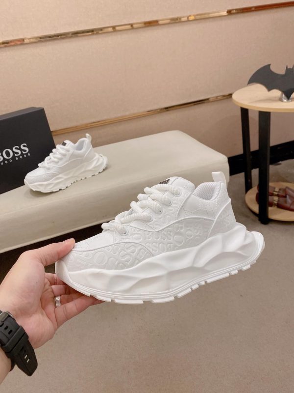 BOSS White chunky low-top sneakers
