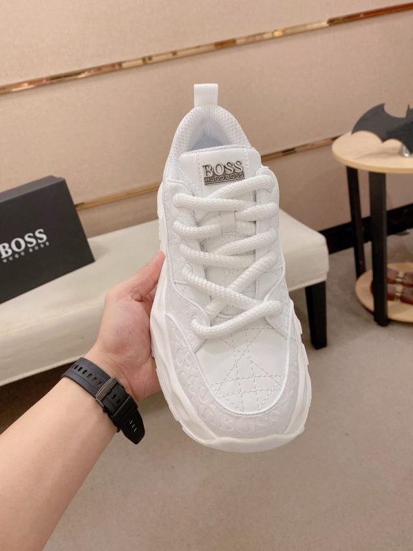 BOSS White chunky low-top sneakers