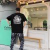 Balenciaga Black Logo-Print Cotton-Jersey T-Shirt- Black
