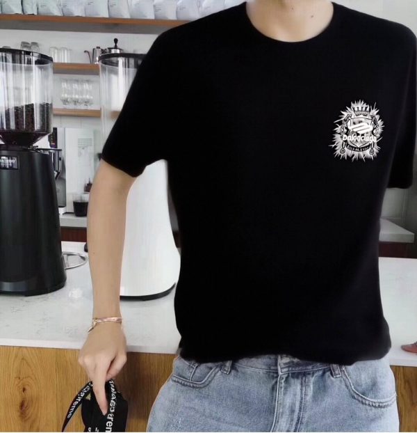 Balenciaga Black Logo-Print Cotton-Jersey T-Shirt- Black