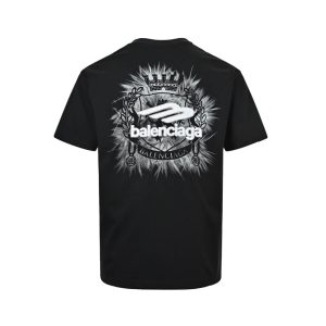 Balenciaga Black Logo-Print Cotton-Jersey T-Shirt- Black (7) Balenciaga Black Logo-Print Cotton-Jersey T-Shirt- Black