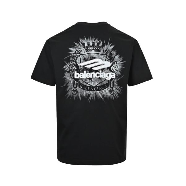 Balenciaga Black Logo-Print Cotton-Jersey T-Shirt- Black
