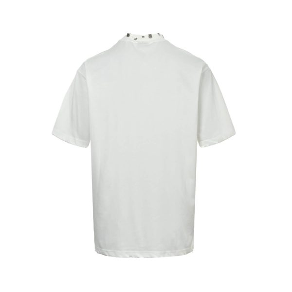 Balenciaga Pierced distressed-effect cotton T-shirt- White