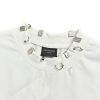 Balenciaga Pierced distressed-effect cotton T-shirt- White