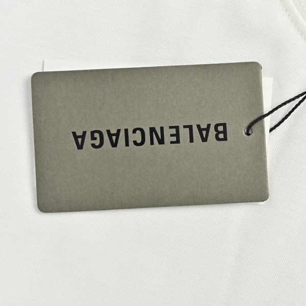 Balenciaga Pierced distressed-effect cotton T-shirt- White