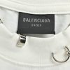 Balenciaga Pierced distressed-effect cotton T-shirt- White