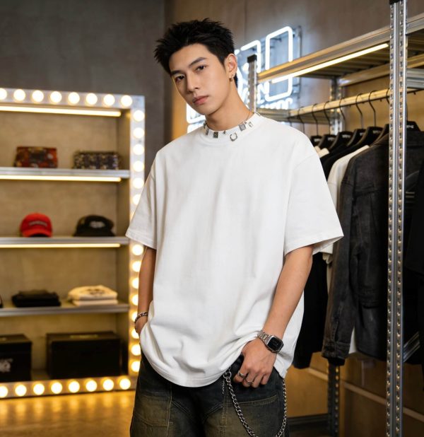 Balenciaga Pierced distressed-effect cotton T-shirt- White