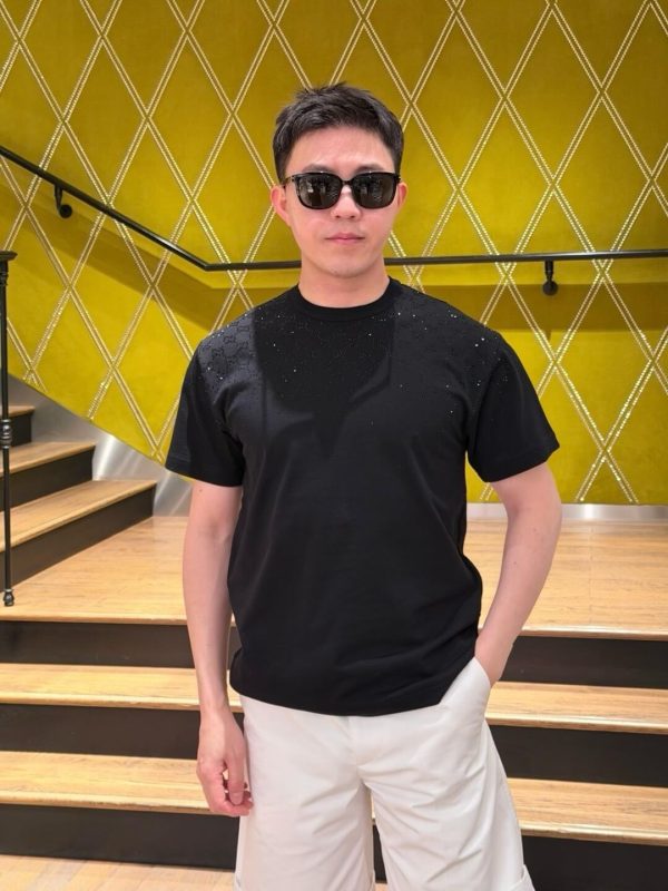 Balenciaga Rhinestone-Embellished T-shirt- Black