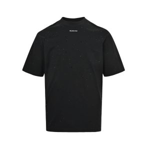 Balenciaga Rhinestone-Embellished T-shirt- Black