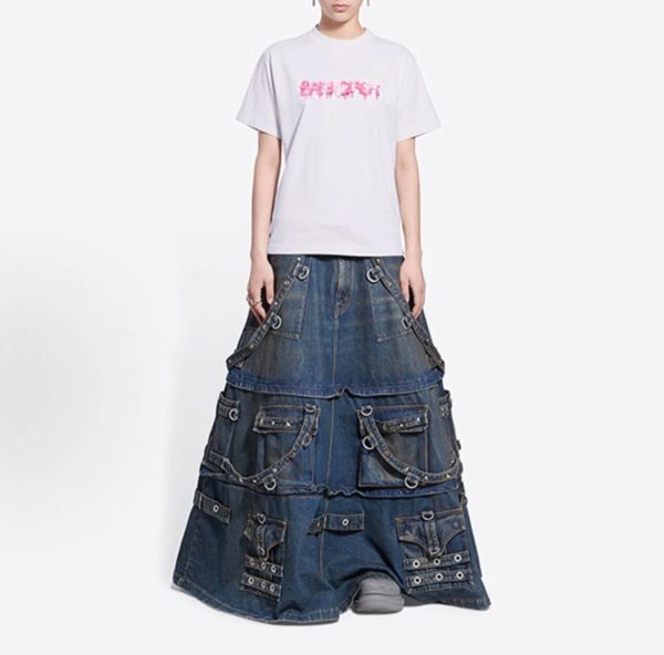 Balenciaga Slime Tee Print Short-Sleeve Shirt- White