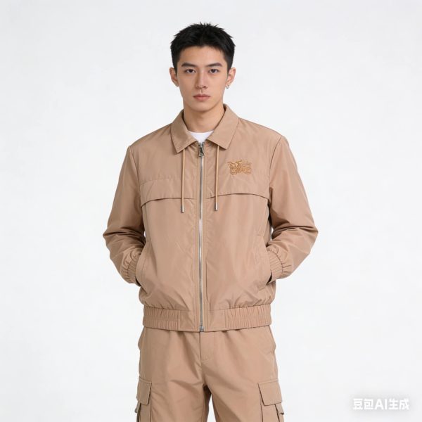 Burberry Lightweight Nylon Windbreaker Jacket- Beige