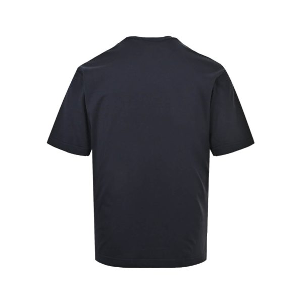 Celine Square Letter Print Short-Sleeved Shirt- Navy Blue