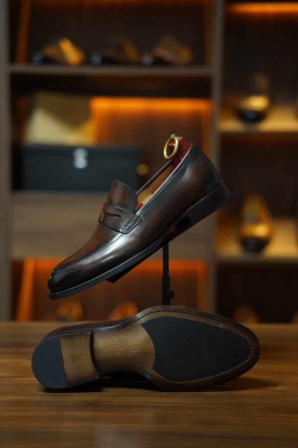 Chocolate Burnished Penny Loafer | The Artisanal Estate Edition