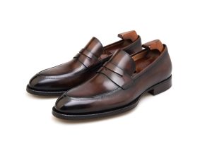 Chocolate Burnished Penny Loafer | The Artisanal Estate Edition