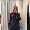Chrome Hearts Waffle Thermal Cross Patch Henley- Navy Blue
