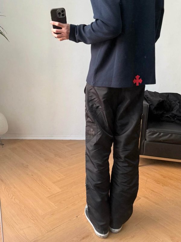 Chrome Hearts Waffle Thermal Cross Patch Henley- Navy Blue