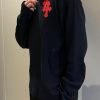 Chrome Hearts Waffle Thermal Cross Patch Henley- Navy Blue