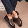 Coffee Leather & Suede "Velvet Crest" Loafer | The Summer Tuxedo Edition
