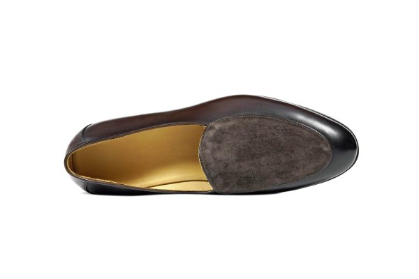 Coffee Leather & Suede "Velvet Crest" Loafer | The Summer Tuxedo Edition