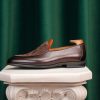 Coffee Leather & Suede "Velvet Crest" Loafer | The Summer Tuxedo Edition