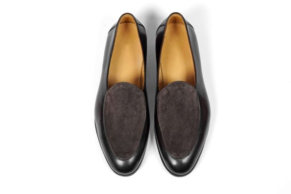 Coffee Leather & Suede "Velvet Crest" Loafer | The Summer Tuxedo Edition
