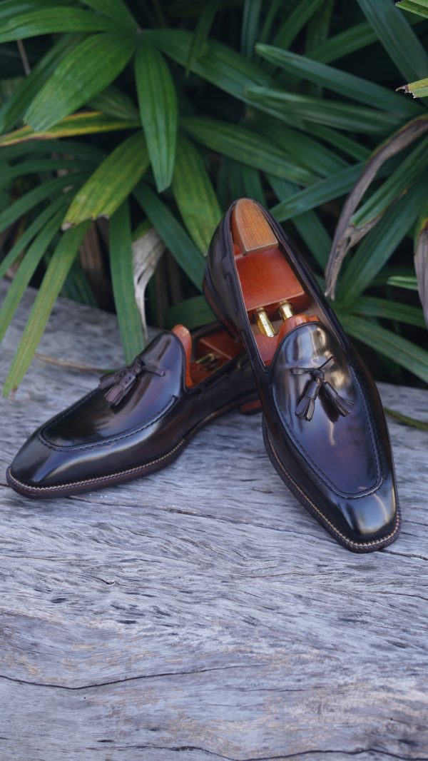 Dark-Brown-Hand-Painted-Patina-Tassel-Loafer (13) Dark Brown Hand-Painted Patina Tassel Loafer