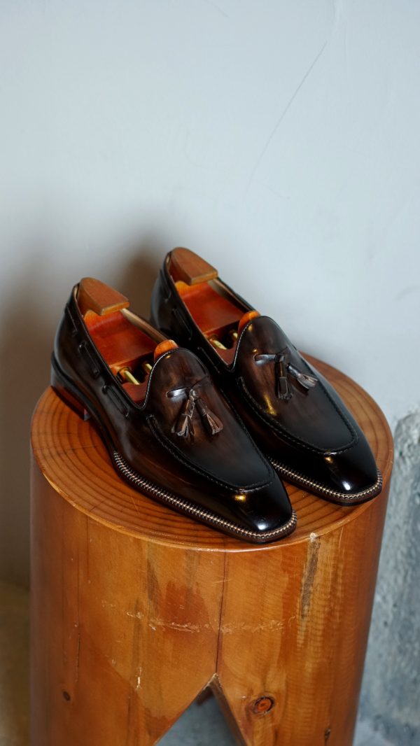 Dark-Brown-Hand-Painted-Patina-Tassel-Loafer (14) Dark Brown Hand-Painted Patina Tassel Loafer