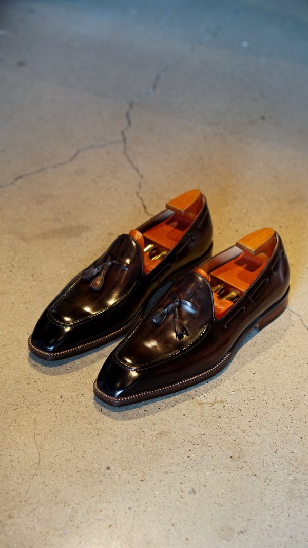 Dark-Brown-Hand-Painted-Patina-Tassel-Loafer (15) Dark Brown Hand-Painted Patina Tassel Loafer