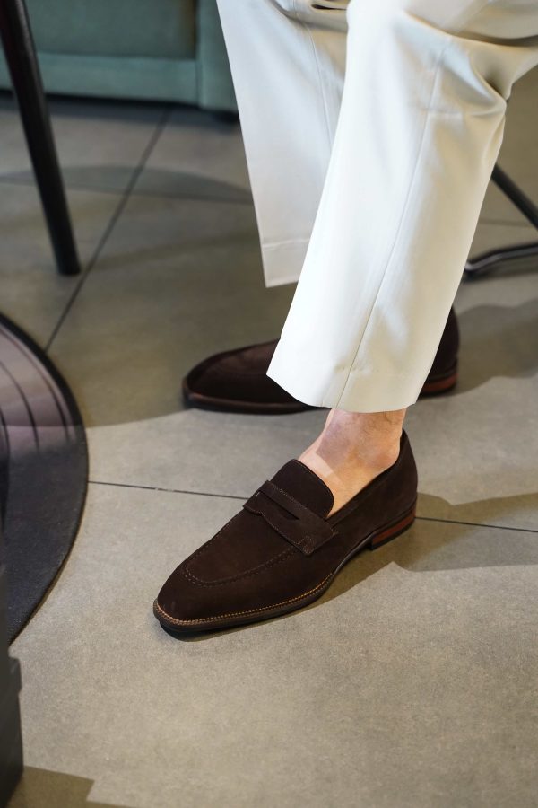 Dark-Brown-Suede-Penny-Loafer (11) Dark Brown Suede Penny Loafer The Continental Edition